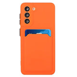 Samsung Galaxy S23+ (Plus) Fleksibel Plastik Bagside Cover m. Kortholder - Orange