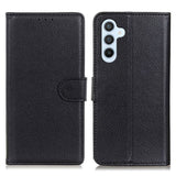 Samsung Galaxy A24 Litchi Læder Flip Cover m. Pung - Sort