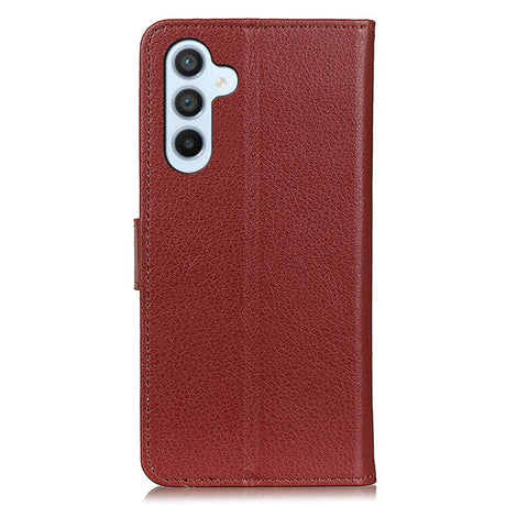 Samsung Galaxy A24 Litchi Læder Flip Cover m. Pung - Brun