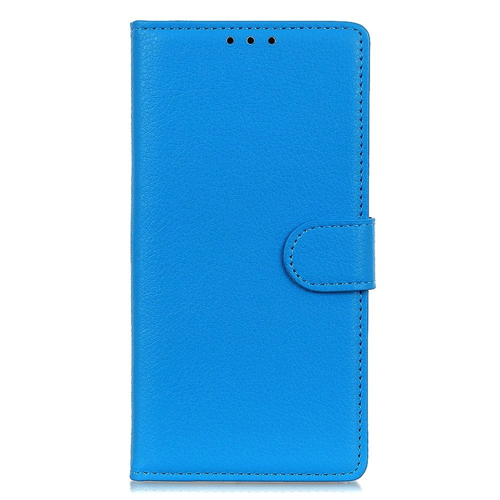 Samsung Galaxy A24 Litchi Læder Flip Cover m. Pung - Blå