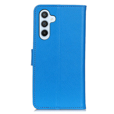 Samsung Galaxy A24 Litchi Læder Flip Cover m. Pung - Blå