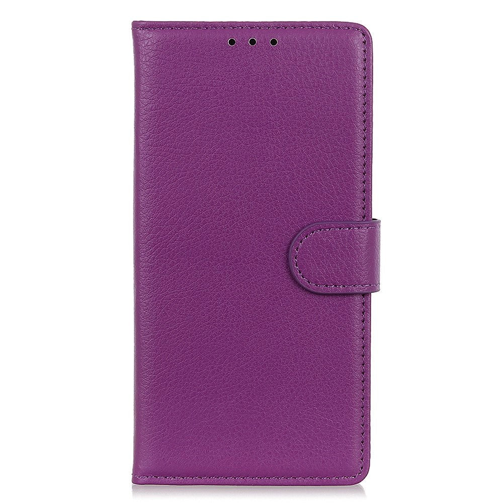 Samsung Galaxy A24 Litchi Læder Flip Cover m. Pung - Lilla