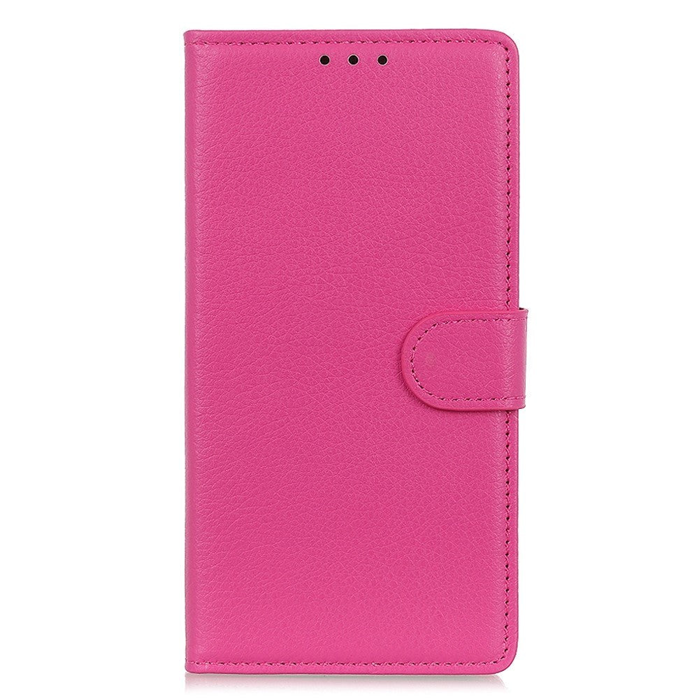 Samsung Galaxy A24 Litchi Læder Flip Cover m. Pung - Lyserød