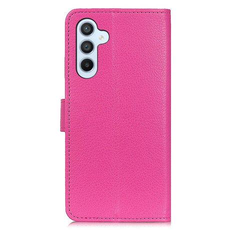 Samsung Galaxy A24 Litchi Læder Flip Cover m. Pung - Lyserød