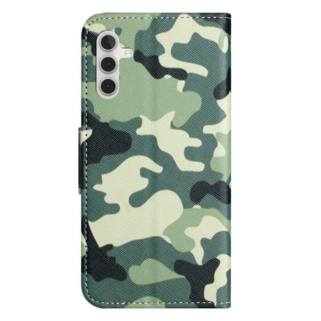 Samsung Galaxy A24 Læder Flip Cover m. Pung & Ståfunktion - Camouflage