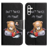 Samsung Galaxy A24 Læder Flip Cover m. Pung & Ståfunktion - "Don't Touch my Phone" Bjørn
