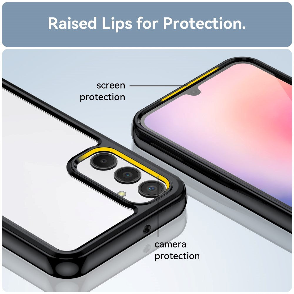 Samsung Galaxy A24 Cover Acrylic Combo - Gennemsigtig / Sort