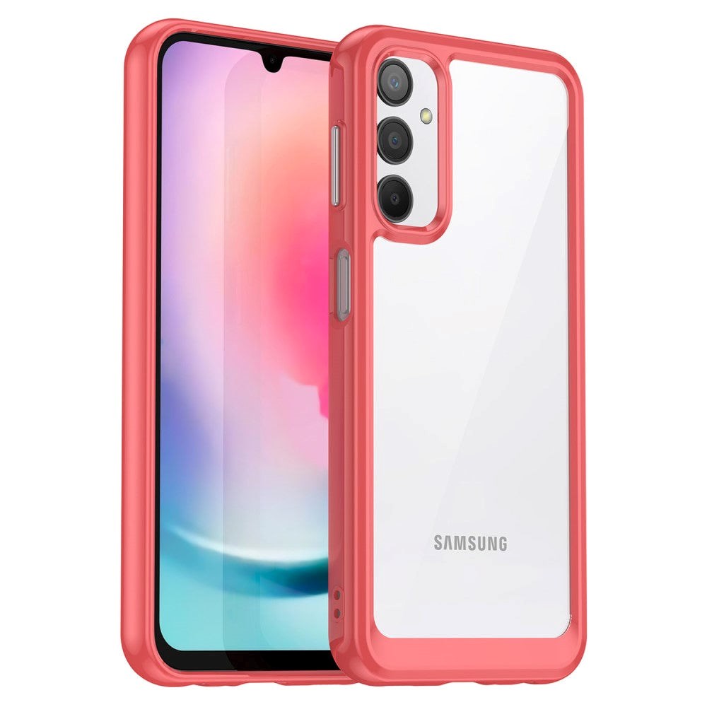 Samsung Galaxy A24 Cover Acrylic Combo - Gennemsigtig / Rød