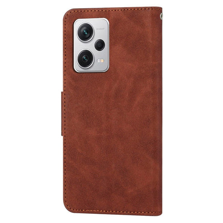 Xiaomi Redmi Note 12 Pro (5G) / Poco X5 Pro (5G) Læder Flip Cover m. Pung og Strop - Brun