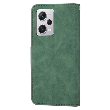 Xiaomi Redmi Note 12 Pro (5G) / Poco X5 Pro (5G) Læder Flip Cover m. Pung og Strop - Grøn