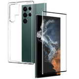 Samsung Galaxy S22 Ultra NORTHJO 2-i-1 Sæt - Fleksibelt Plast Mobil Cover & Skærmbeskyttelsesglas - Gennemsigtig