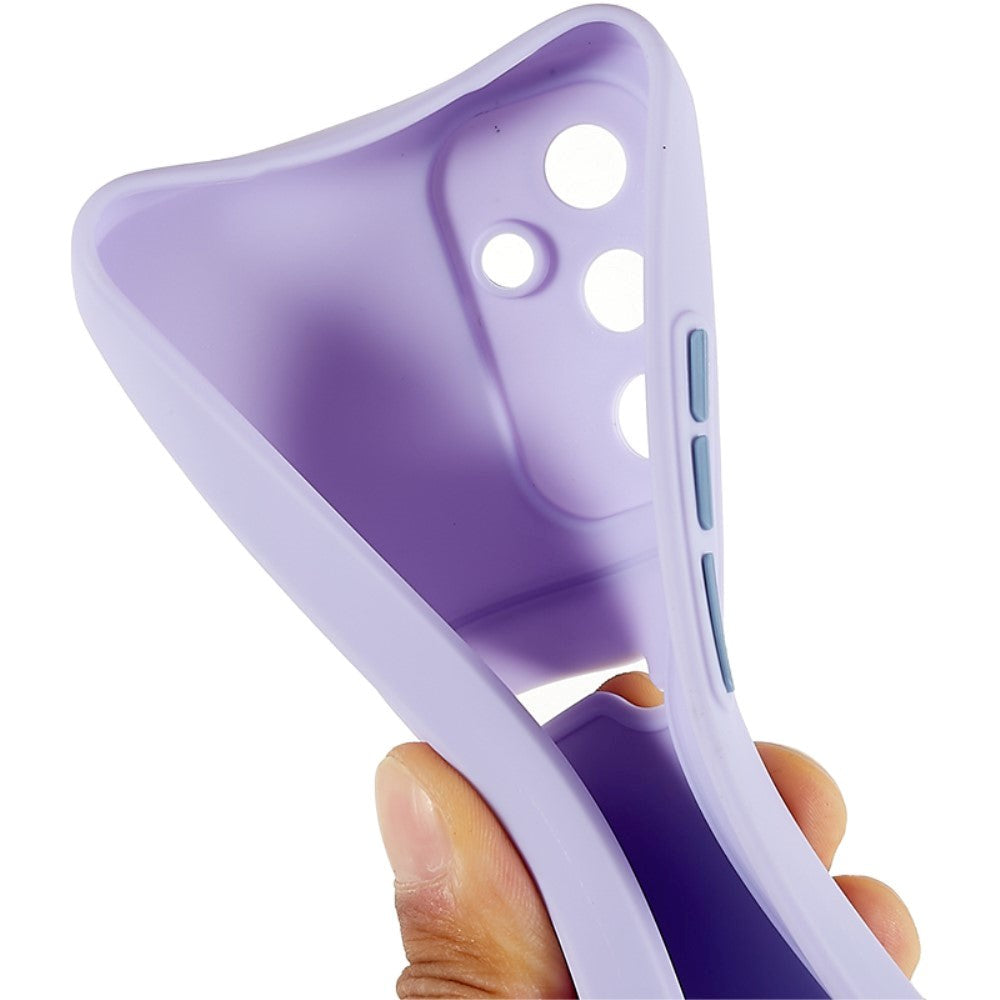 Samsung Galaxy A54 (5G) Fleksibel Plastik Bagside Cover m. Kortholder - Lilla