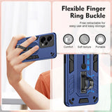 Xiaomi Redmi Note 12 Pro (5G) Håndværker Bagside Cover m. Kickstand & Silikone Finger Ring - Blå