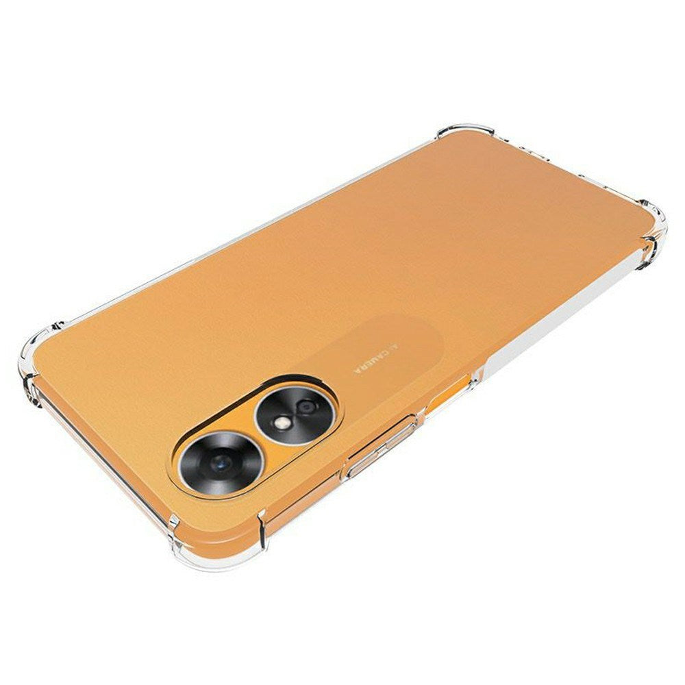 OPPO A17 EIDERWOOD Fleksibelt Plast Bagside Cover m. Forstærkede Hjørner - Gennemsigtig