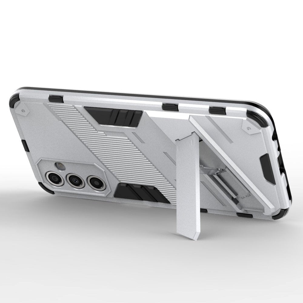 Samsung Galaxy A24 Hybrid Håndværker Bagside Cover m. Kickstand - Hvid