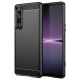 Sony Xperia 1 V Brushed Carbon Bagside Cover - Sort