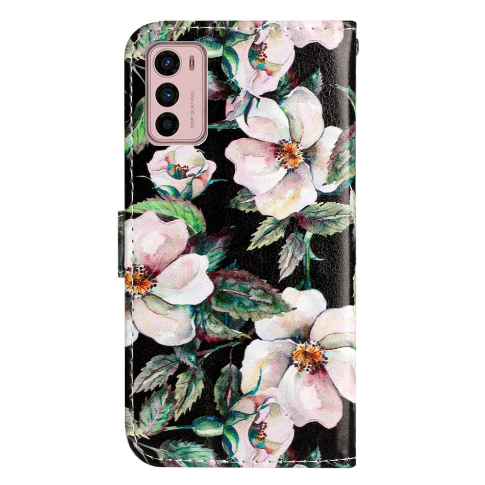 EIDERWOOD Motorola Moto G42 Læder Flip Cover m. Pung og Strop - Magnolia Blomster