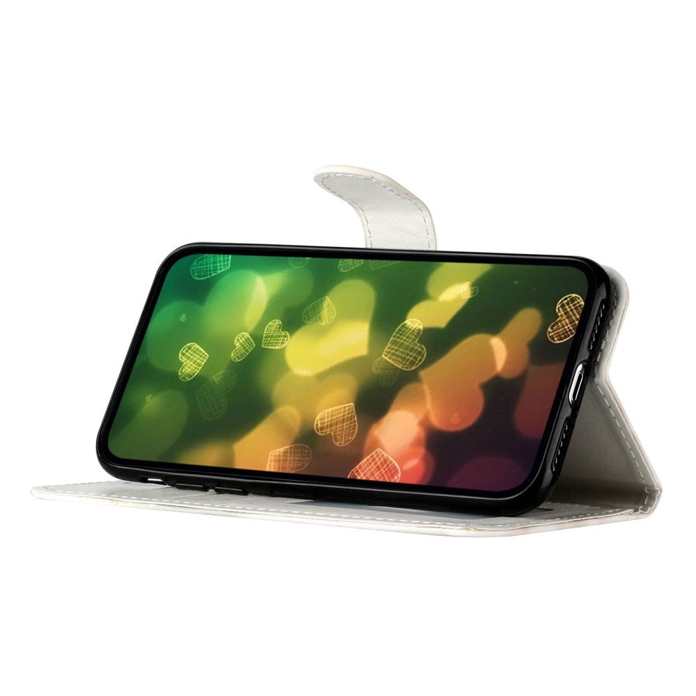 EIDERWOOD Motorola Moto G42 Læder Flip Cover m. Pung og Strop - Farverige Sommerfugle