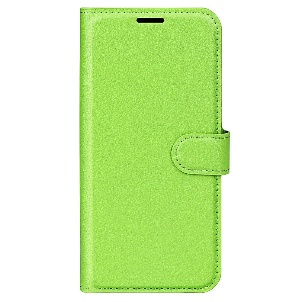 Sony Xperia 1 V Litchi Læder Flip Cover m. Pung - Grøn