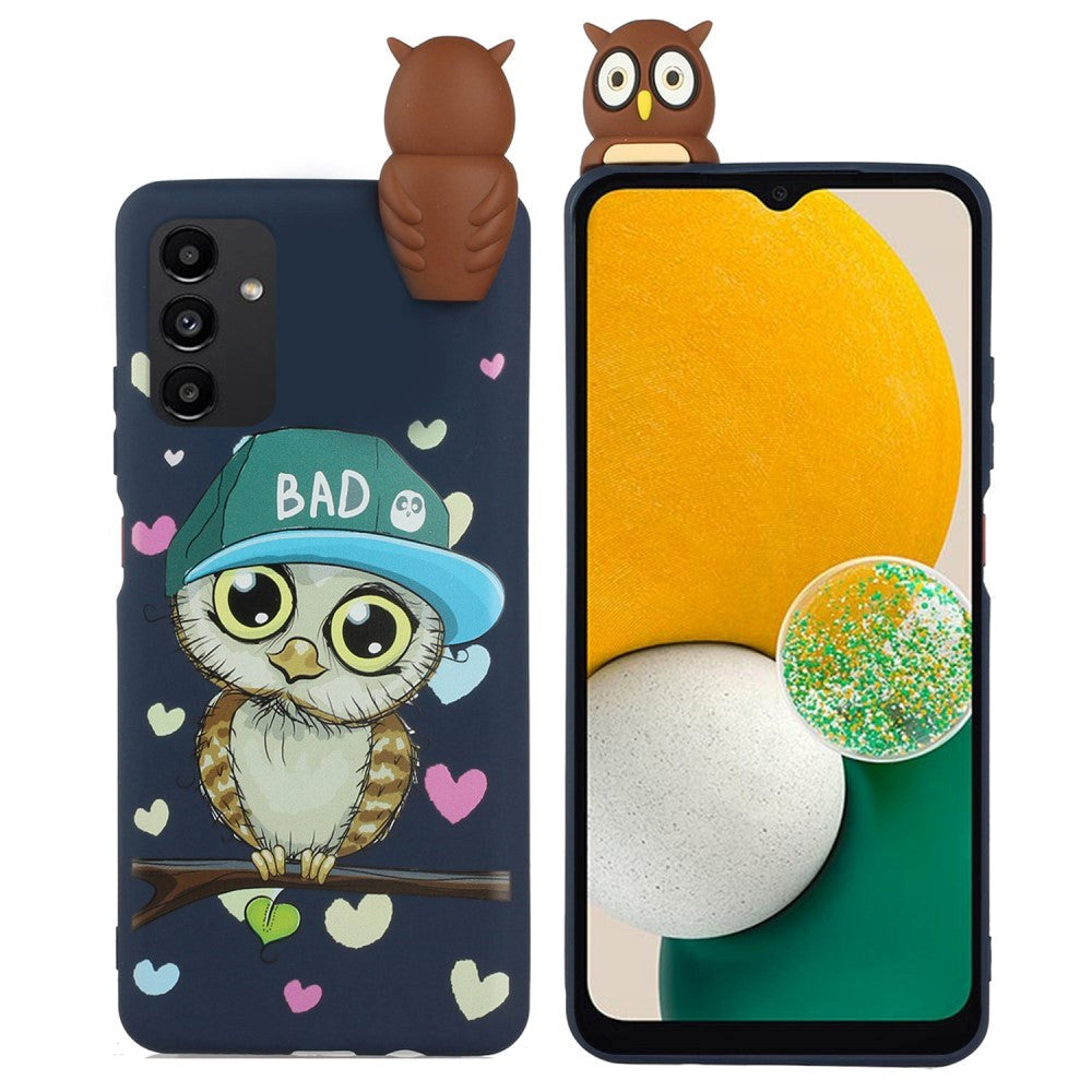 Samsung Galaxy A14 (5G) Fleksibelt Plastik Bagside Cover 3D - Ugle