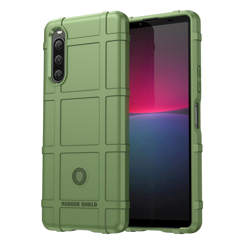 Sony Xperia 10 V Rugged Shield Series Håndværker Bagside Cover - Grøn