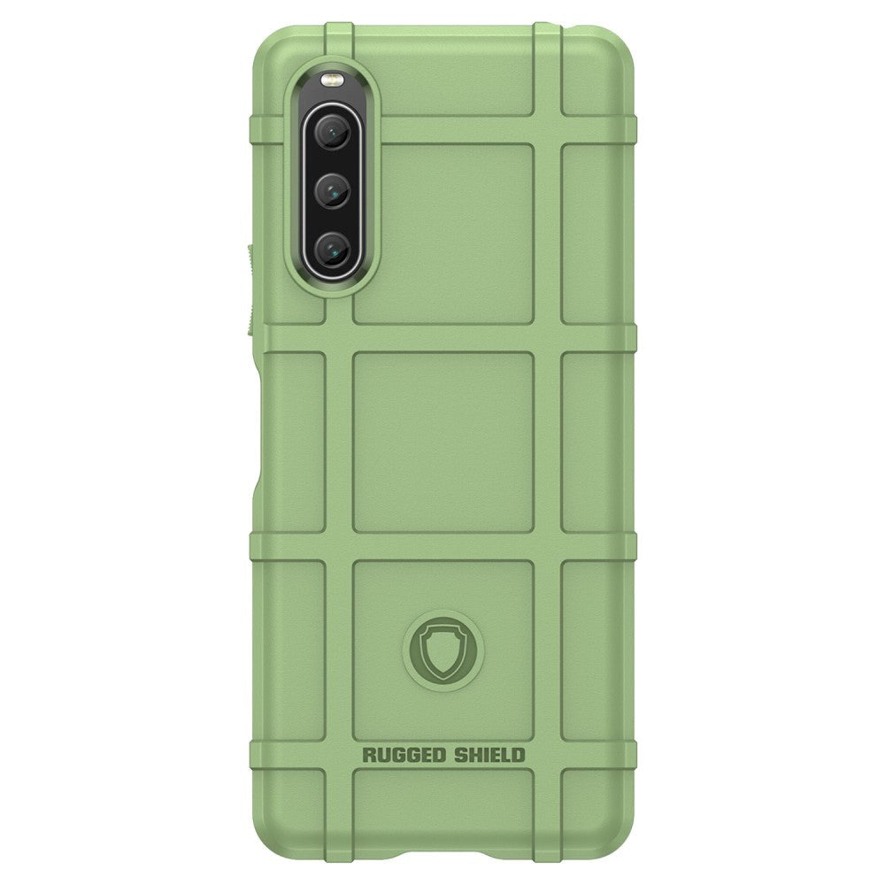 Sony Xperia 10 V Rugged Shield Series Håndværker Bagside Cover - Grøn