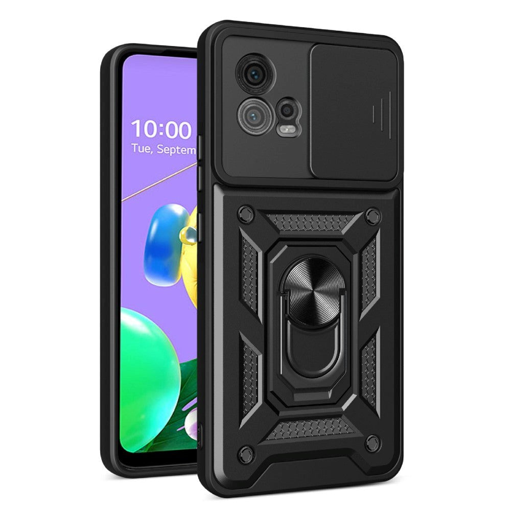 Motorola Moto G72 Håndværker Bagside Cover m. Magnetisk Kickstand & Cam Slider - Sort