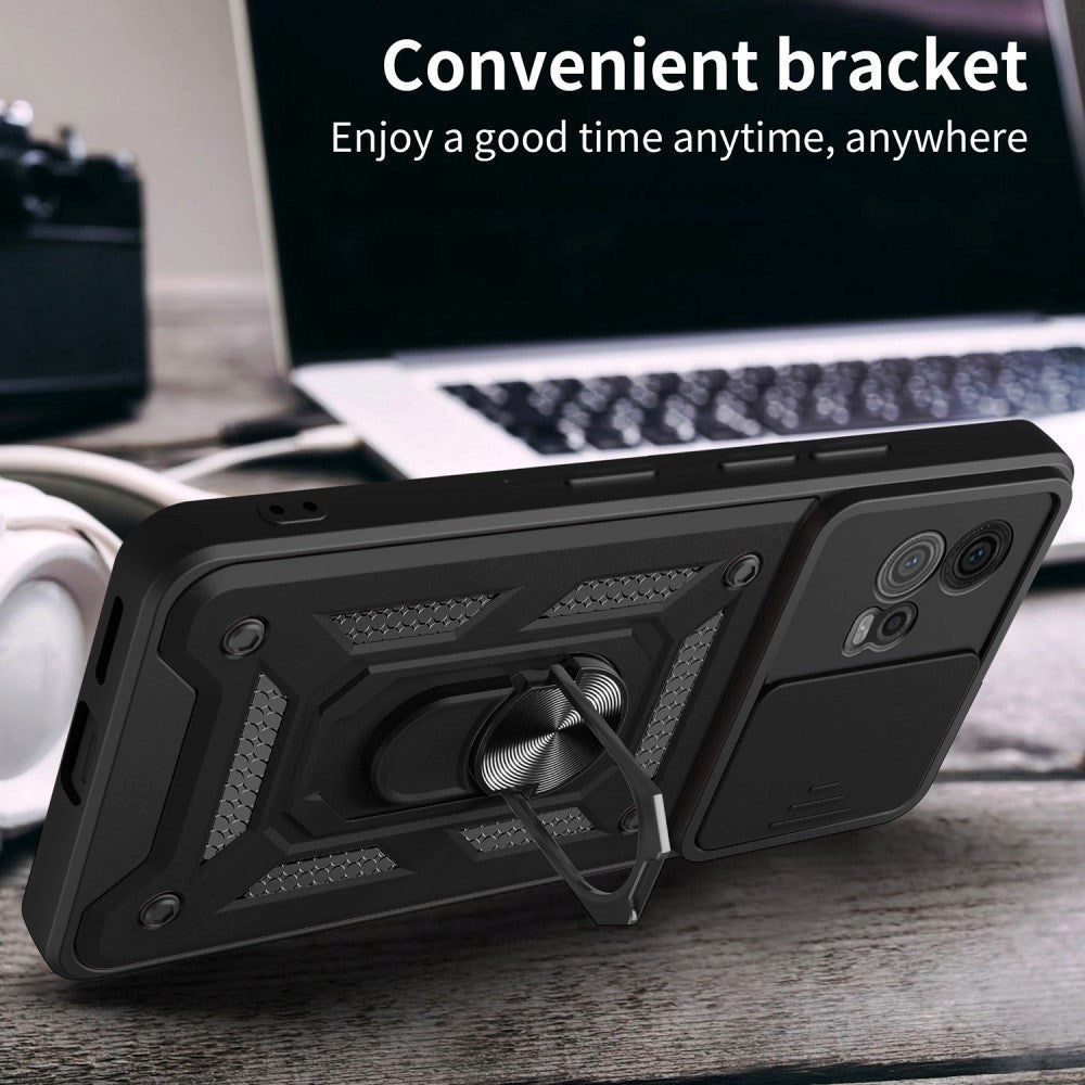 Motorola Moto G72 Håndværker Bagside Cover m. Magnetisk Kickstand & Cam Slider - Guld