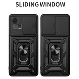 Motorola Moto G72 Håndværker Bagside Cover m. Magnetisk Kickstand & Cam Slider - Sølv