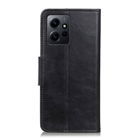 Xiaomi Redmi Note 12 (4G) Læder Flip Cover m. Pung & Ståfunktion - Sort