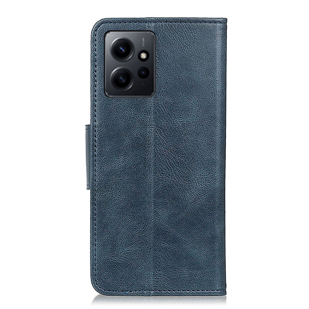 Xiaomi Redmi Note 12 (4G) Læder Flip Cover m. Pung & Ståfunktion - Blå