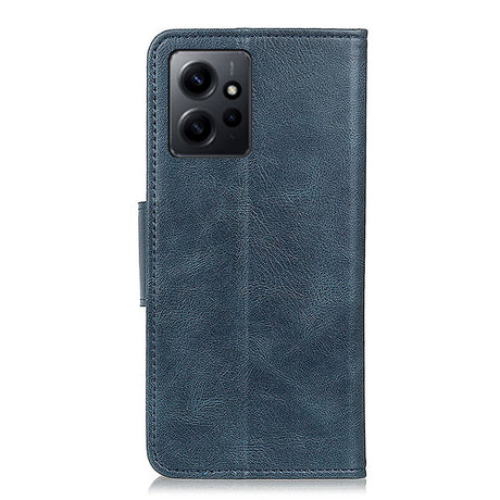 Xiaomi Redmi Note 12 (4G) Læder Flip Cover m. Pung & Ståfunktion - Blå