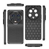 Xiaomi 13 Ultra Carbon Fiber Fleksibelt Plastik Bagside Cover - Sort