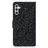 Samsung Galaxy A34 (5G) Læder Flip Cover m. Pung & Strop - Glitter Design - Sort