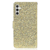 Samsung Galaxy A34 (5G) Læder Flip Cover m. Pung & Strop - Glitter Design - Guld