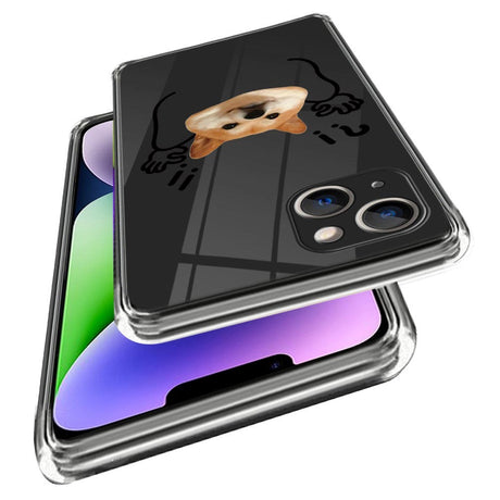 iPhone 14 Fleksibelt Plastik Bagside Cover Gennemsigtig m. Print - Overgivende Hund