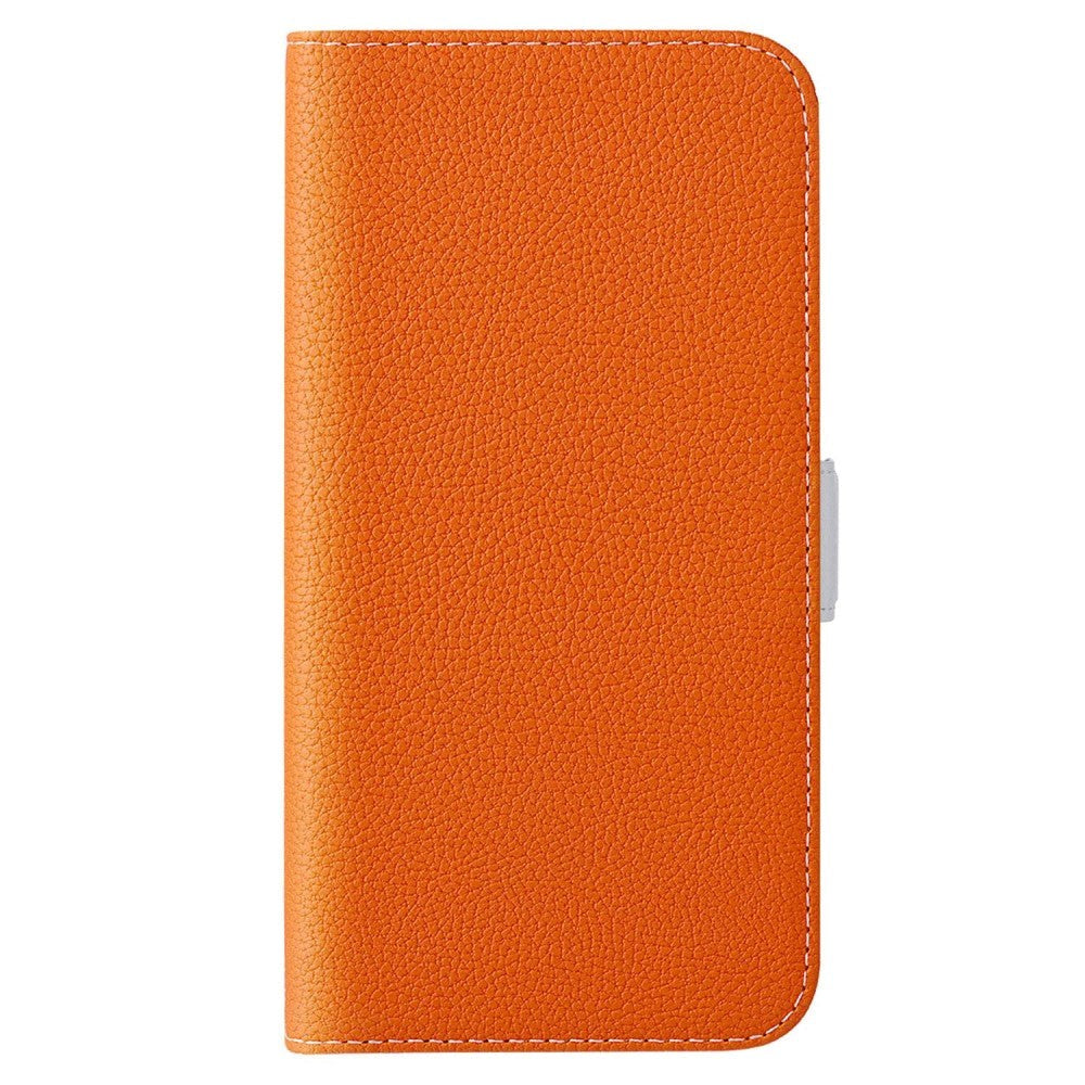 Samsung Galaxy A24 PU Litchi Læder Flip Cover m. Magnetisk Luk - Orange