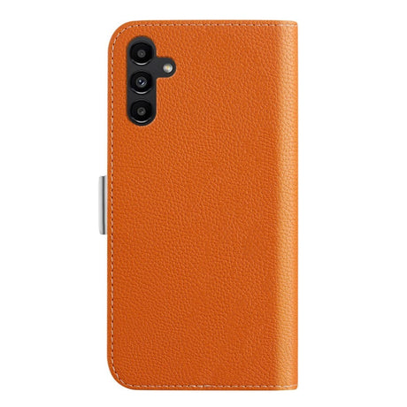 Samsung Galaxy A24 PU Litchi Læder Flip Cover m. Magnetisk Luk - Orange