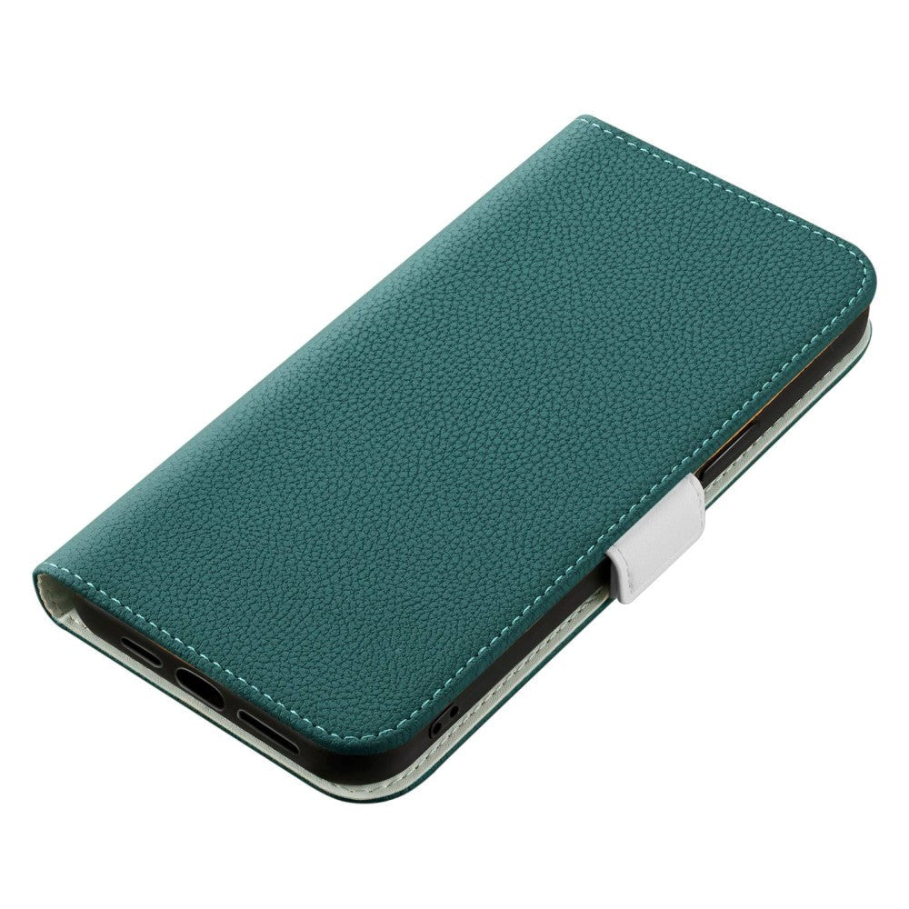 Samsung Galaxy A24 PU Litchi Læder Flip Cover m. Magnetisk Luk - Grøn