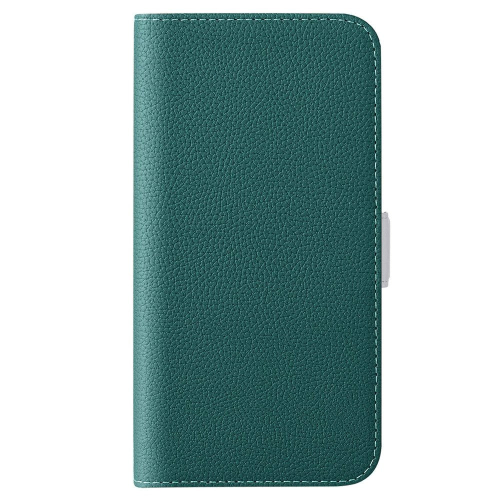 Samsung Galaxy A24 PU Litchi Læder Flip Cover m. Magnetisk Luk - Grøn