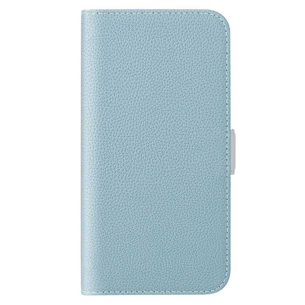 Samsung Galaxy A24 PU Litchi Læder Flip Cover m. Magnetisk Luk - Blå