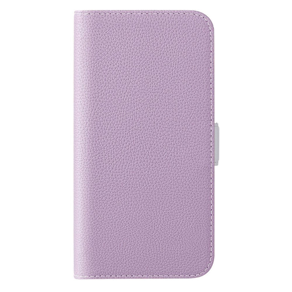 Samsung Galaxy A24 PU Litchi Læder Flip Cover m. Magnetisk Luk - Lilla