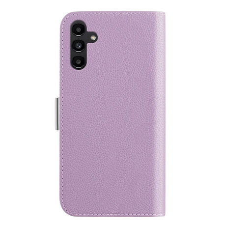 Samsung Galaxy A24 PU Litchi Læder Flip Cover m. Magnetisk Luk - Lilla