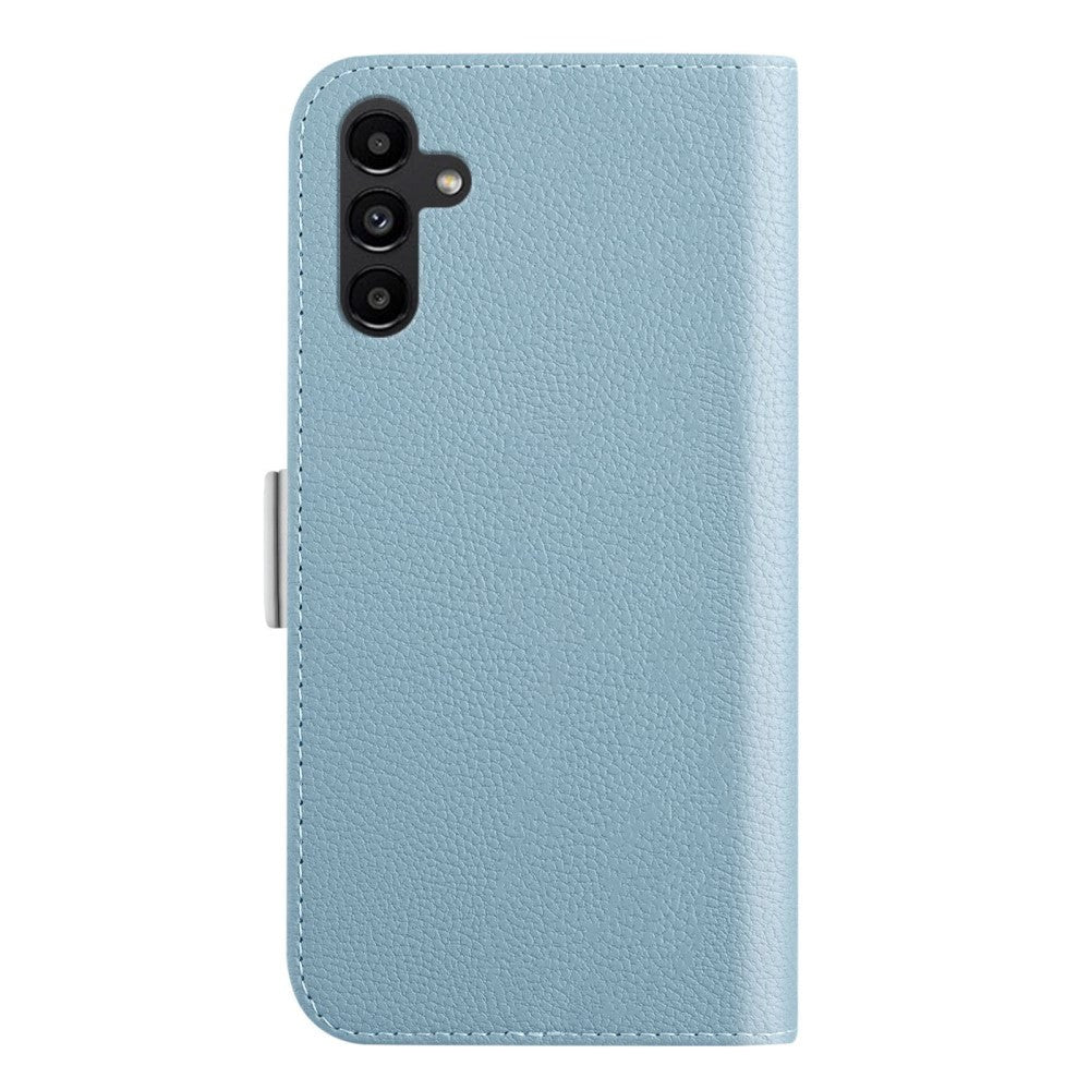 Samsung Galaxy A34 (5G) PU Litchi Læder Mobil Cover m. Magnetisk Luk - Blå