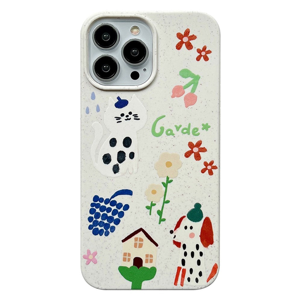 iPhone 13 Pro Fleksibel Plastik Bagside Cover m. Motiv - Hund og Kat