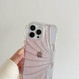 iPhone 14 Pro 3D TPU Bagside Cover m. Muslingeskal / Gennemsigtig - Gul
