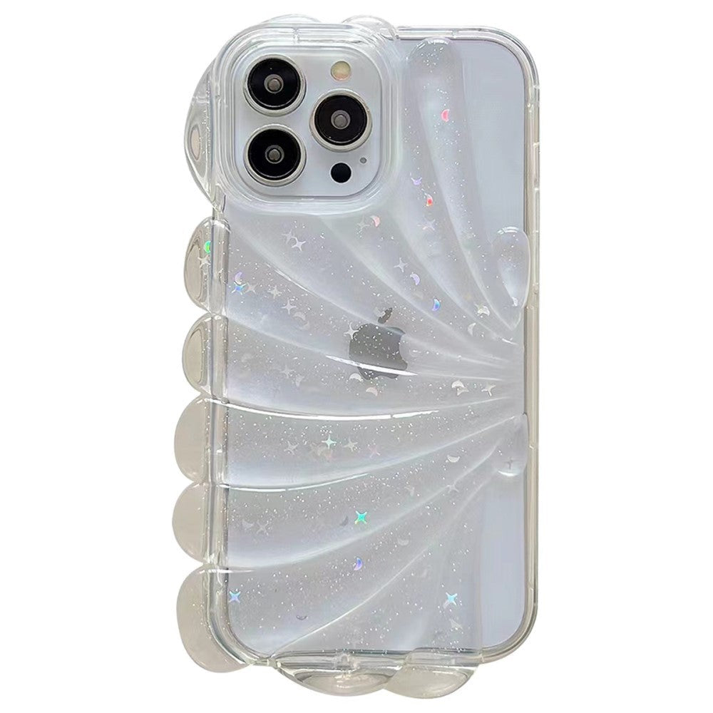 iPhone 13 Pro 3D TPU Bagside Cover m. Muslingeskal / Gennemsigtig