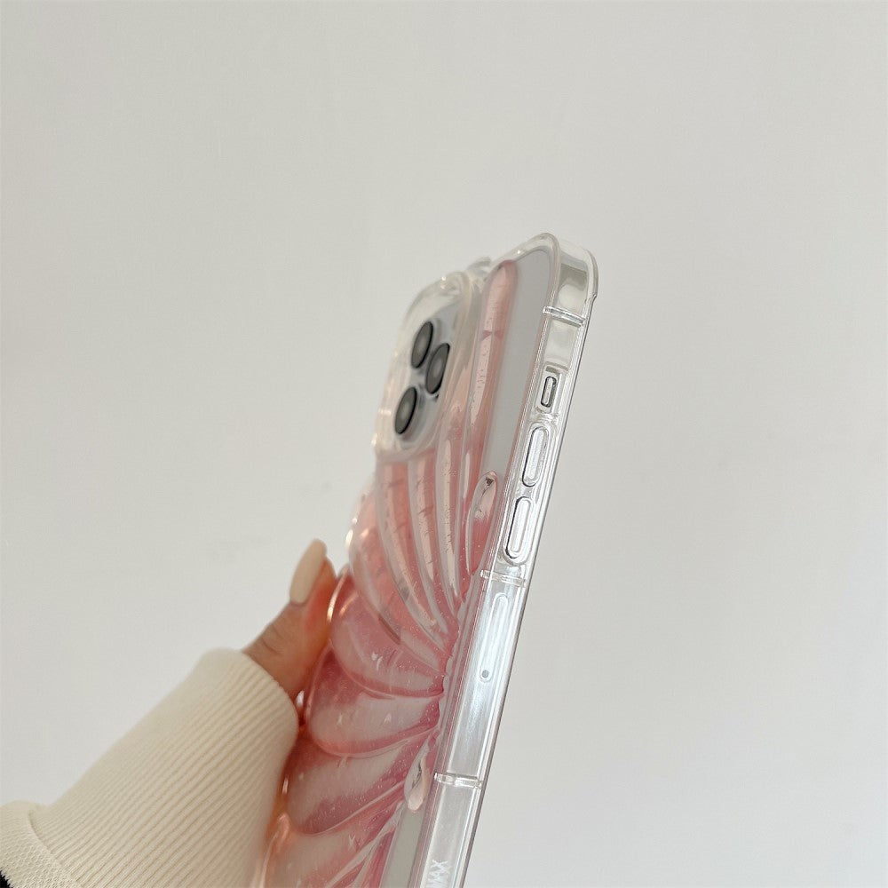 iPhone 13 Pro 3D TPU Bagside Cover m. Muslingeskal / Gennemsigtig