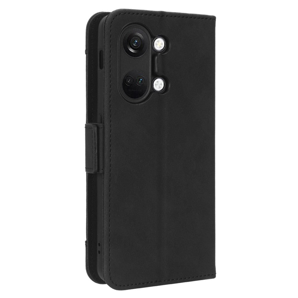 OnePlus Nord 3 (5G) Blank Læder Flip Cover m. Stor Pung - Sort