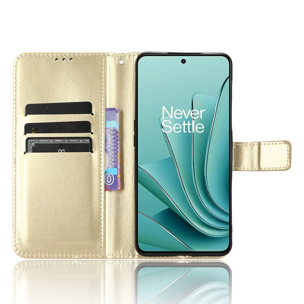 OnePlus Nord 3 (5G) Læder Flip Cover m. Pung og Strop - Guld